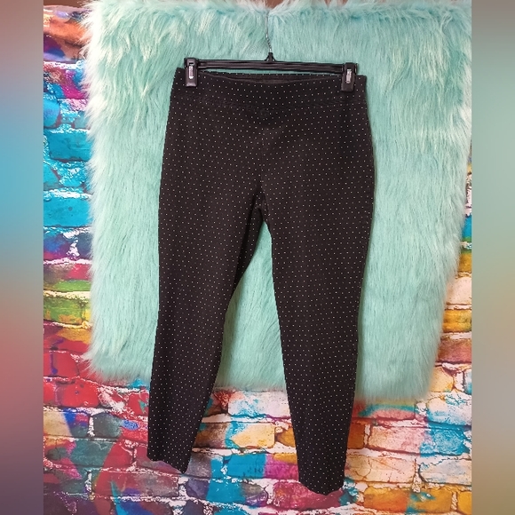Talbots Black and White Polka Dot Stretchy Skinny Cropped Ankle Pants Size 8 - Picture 4 of 11